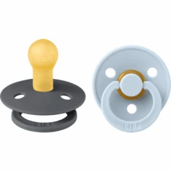 BIBS® Schnuller Colour Baby Blue / Iron 0-6 Monate, 2 Stk.