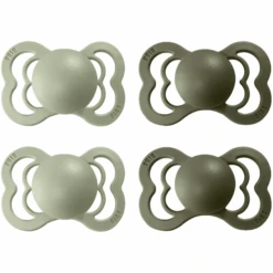 BIBS® Schnuller Supreme Sage / Hunter Green Latex 6-36 Monate, 4 Stk.