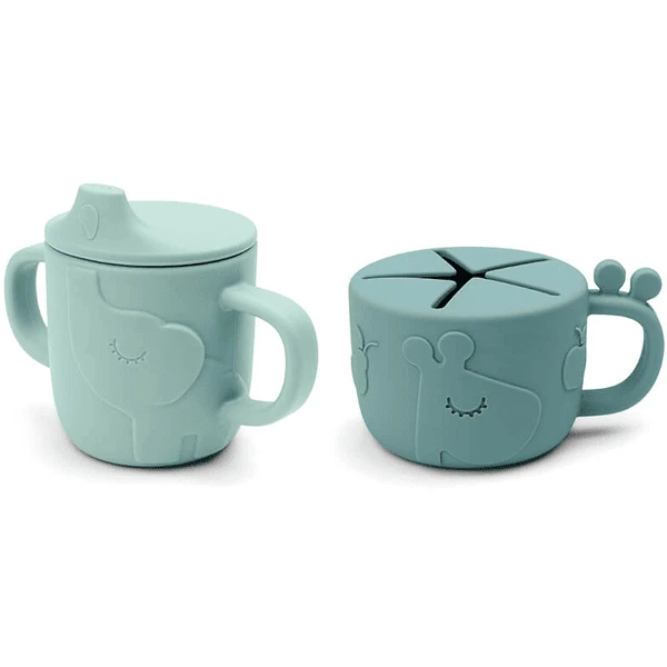 Done By Deer™ Snack & Trinkbecher Peekaboo Set Deer Friends Blau