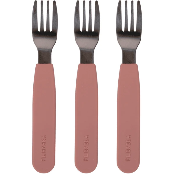 Filibabba Silikon Gabeln 3er-Pack - Rose
