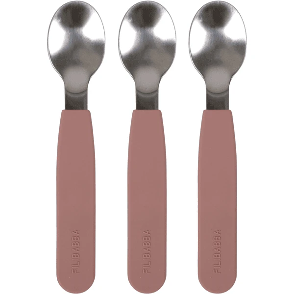 Filibabba Silikon Löffel 3er-Pack - Rose
