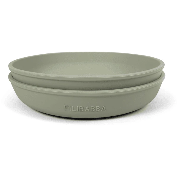 Filibabba Silikon Teller 2er-Pack - Grün