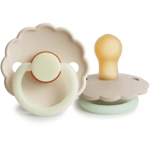 FRIGG Nachtschnuller Daisy Cream Night/Croissant 0-6 Monate