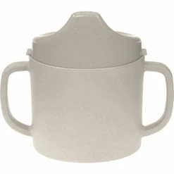 LÄSSIG Trinklernbecher Mit Henkel Uni Warm Grey