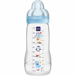 MAM Babyflasche Easy Active Blau 330 Ml Ab 4+ Monaten, Weltall Blau