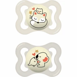 MAM Nachtschnuller Supreme Night Silikon, 0-6 Monate, 2 Stk., Fuchs/Koala