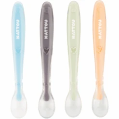 Nattou Silikonset 4 Löffel + Case