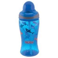 Nuby Nûby Trinkhalmflasche Soft Flip-It 360ml Ab 12 Monate, Blau
