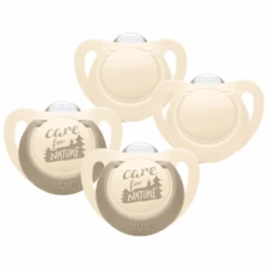 NUK Schnuller For Nature Silikon 6-18 Monate, Beige Im 4er-Set