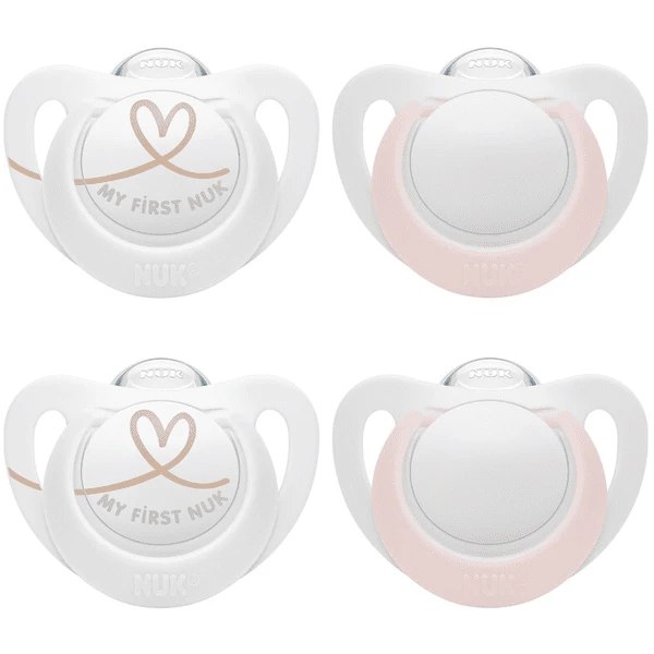 NUK Schnuller Star, Gr. 0 In Rosa/weiß