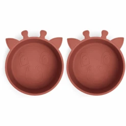 Nuuroo Schüssel Silikon Alex Giraffe 2 Stück, Mahogany