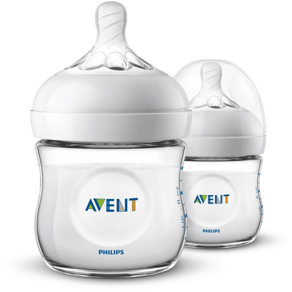 Philips Avent Natural Flasche SCF030/27, 125ml, 2 Stück, Transparent