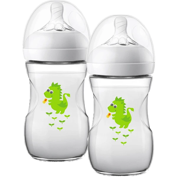Philips Avent Natural Flasche SCF070/24, 260ml, 2 Stück, Drache