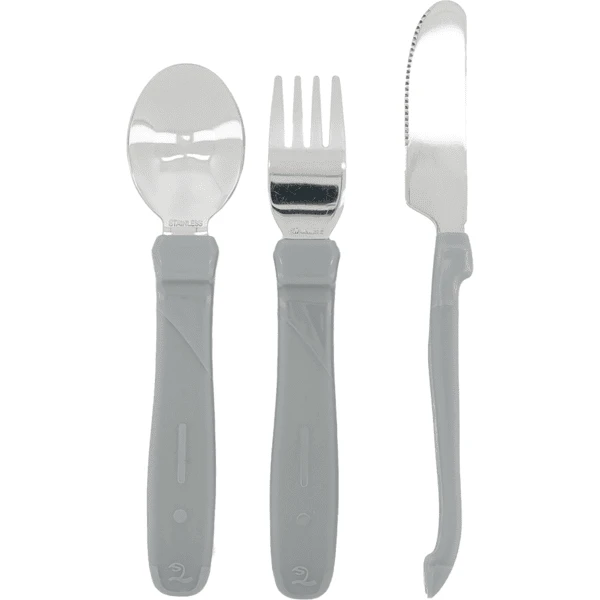 TWISTSHAKE Esslern-Besteck Aus Edelstahl In Pastell Grau